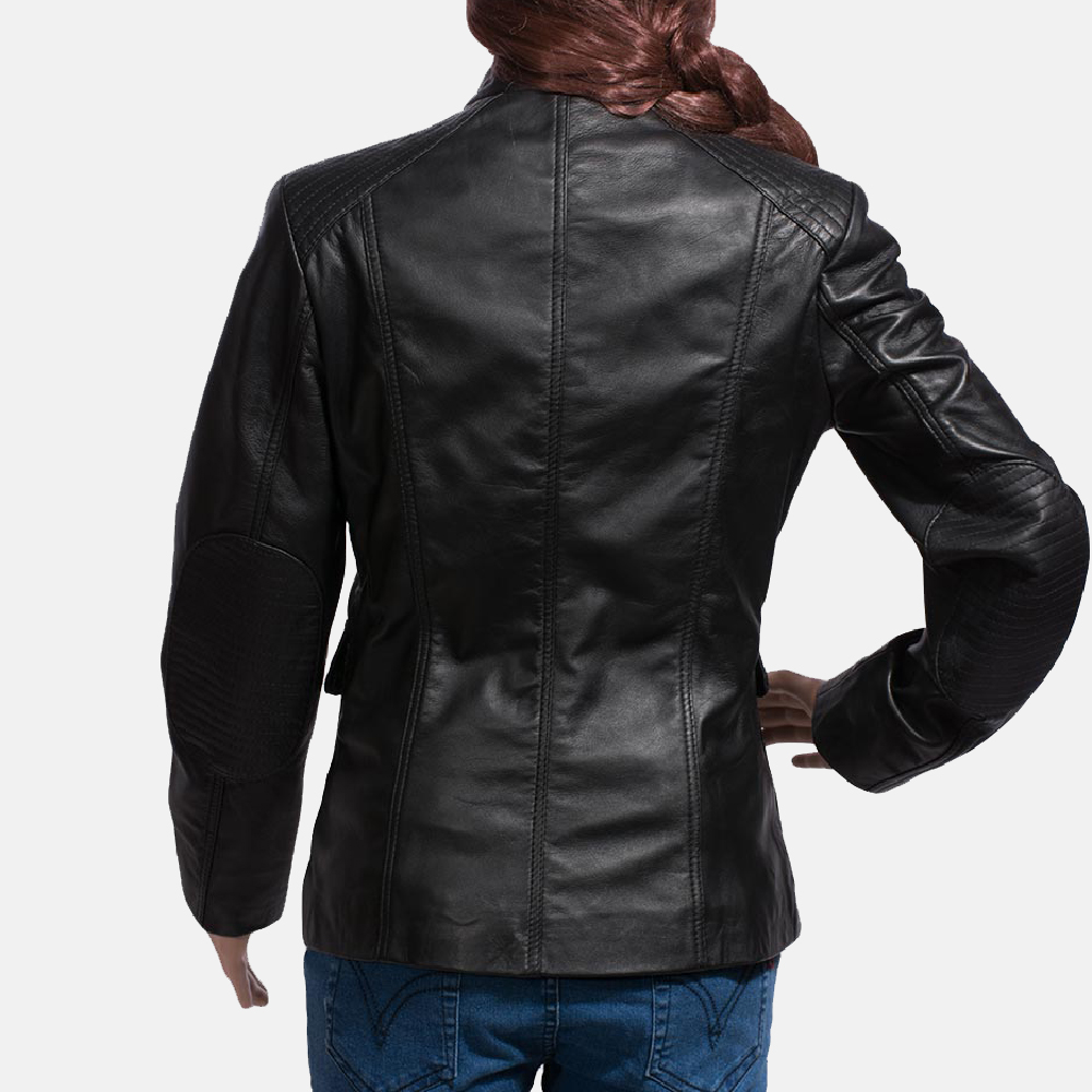 Womens Strada Black Leather Jacket